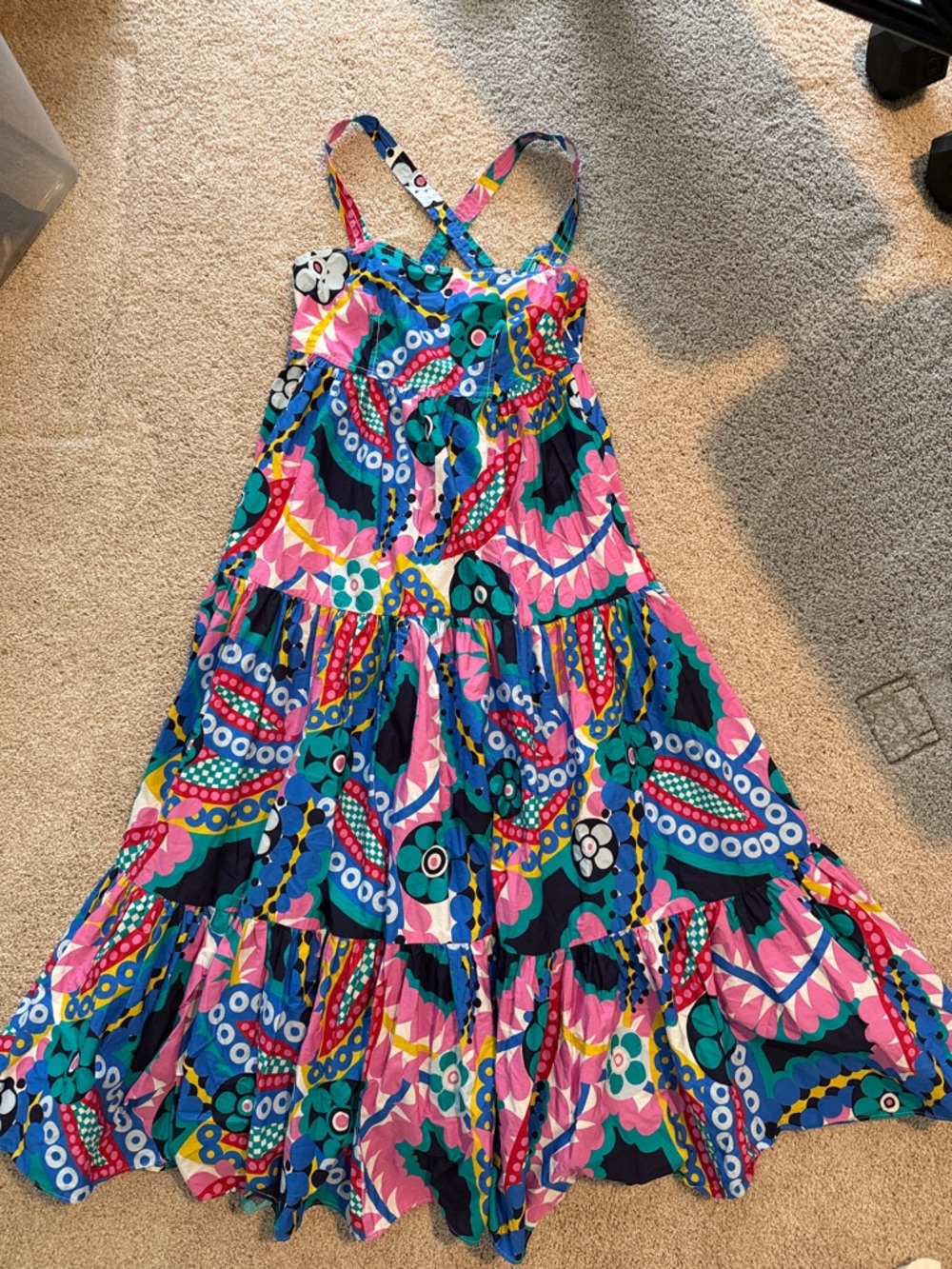 J. Crew Multicolor Ratti Floral Paisley Midi Sundress - Pink, Blue, Teal